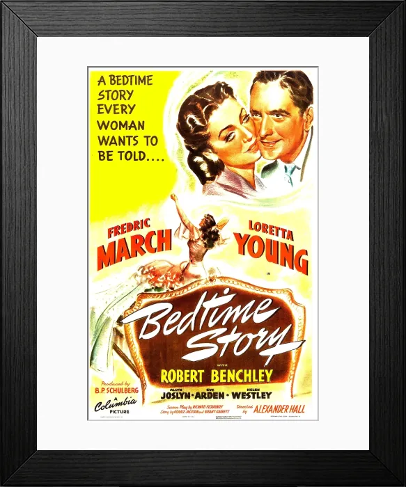 Framed Print : BEDTIME STORY, US poster, Loretta Young, Fredric March, 1941