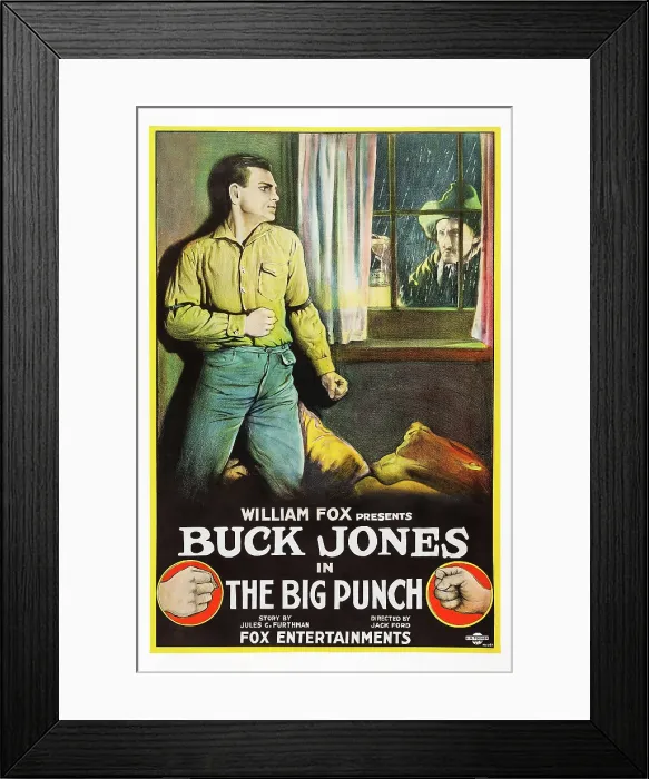 Framed Print : THE BIG PUNCH, US poster, left: Buck Jones, 1921, TM and Copyright 20th Century Fox Film Corp. All rights reserved. / courtesy Everett Collection Framed Print : THE BIG PUNCH, US poster, left: Buck Jones, 1921, TM and Copyright 20th Century Fox Film Corp. All rights reserved. / courtesy Everett Collection