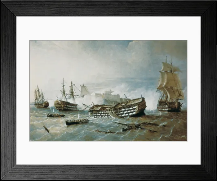 Framed Print : MONLEON Y TORRES, Rafael (1835-1900). Defence of the Havana Promontory (1st july 1862). 1873. Seven Years War. Attack of the British fleet to the Spanish bastion Framed Print : MONLEON Y TORRES, Rafael (1835-1900). Defence of the Havana Promontory (1st july 1862). 1873. Seven Years War. Attack of the British fleet to the Spanish bastion