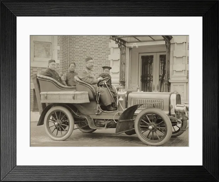 Framed Print : Chinese minister and diplomats in an automobile, Washington, D.C. in 1904. Inner Manchuria, in which the Russo-Japanese War was fought, was nominally Chinese territory