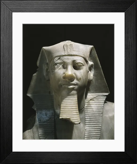 Framed Print : Statue of Menkaure. 2490 - 2472 BC. Detail. Egyptian art. Old Kingdom. Sculpture on rock. EGYPT. Cairo. Egyptian Museum. Proc: EGYPT. Giza Framed Print : Statue of Menkaure. 2490 - 2472 BC. Detail. Egyptian art. Old Kingdom. Sculpture on rock. EGYPT. Cairo. Egyptian Museum. Proc: EGYPT. Giza
