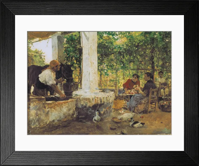 Framed Print : SOROLLA, Joaquin (1863-1923). Figuras bajo un emparrado. 1891. Costumbrism. Oil on canvas. SPAIN. CAdiz. Museo de CAdiz. - P Framed Print : SOROLLA, Joaquin (1863-1923). Figuras bajo un emparrado. 1891. Costumbrism. Oil on canvas. SPAIN. CAdiz. Museo de CAdiz. - P