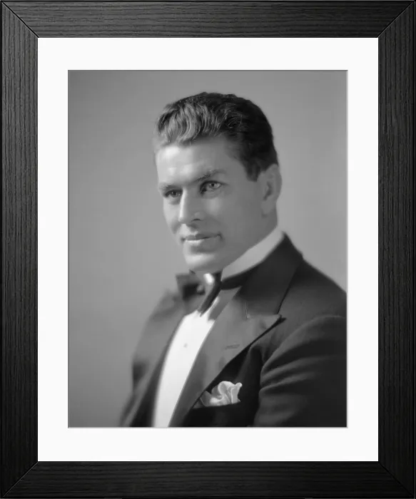 Framed Print : Boxer Gene Tunney dressed in a tuxedo. He boxed from 1915 until 1928, and lost only one bout and was never knocked out