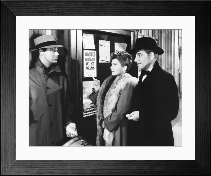 Framed Print : THE TALK OF THE TOWN, from left, Cary Grant, Jean Arthur, Ronald Colman, 1942