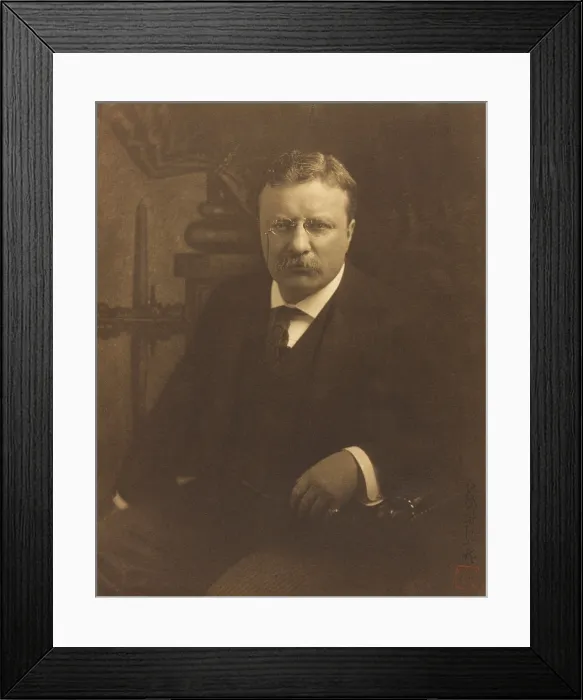 Framed Print : President Theodore Roosevelt, 1905 photographic portrait by Japanese-American, H.T. Koshiba