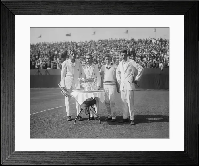 Framed Print : 1926 American Davis Cup team with their Trophy. L-R: Bill Tilden, Bill Johnston, Vincent Richards, Norris Williams Framed Print : 1926 American Davis Cup team with their Trophy. L-R: Bill Tilden, Bill Johnston, Vincent Richards, Norris Williams