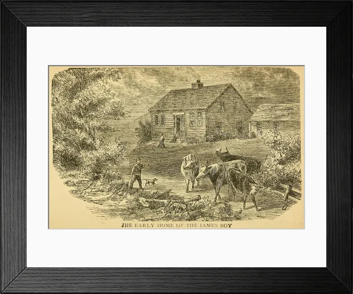 Framed Print : Early home of the James boys in Clay County, Missouri. James father was a minister who died on his trip to prospect gold in California when Frank was nine and Jesse was four Framed Print : Early home of the James boys in Clay County, Missouri. James father was a minister who died on his trip to prospect gold in California when Frank was nine and Jesse was four