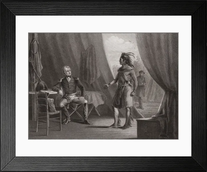 Framed Print : General Andrew Jackson and Creek Chief Red Eagle after the Battle of Horseshoe Bend, March 27, 1814