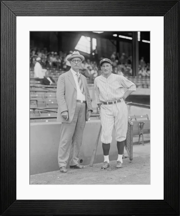 Framed Print : Roger Connor & Goose Goslin during a Major League Baseball game in Washington, D.C. Sept. 8, 1925