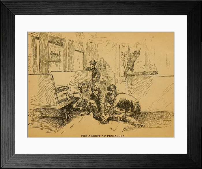 Framed Print : John Wesley Hardin arrested at Pensacola, Florida while on a train traveling under the assumed names of James W. Swain Framed Print : John Wesley Hardin arrested at Pensacola, Florida while on a train traveling under the assumed names of James W. Swain