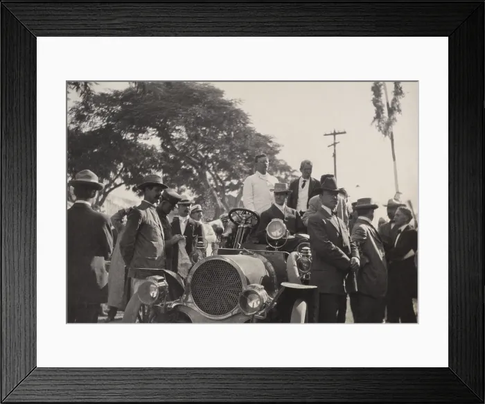 Framed Print : President Theodore Roosevelt standing in a car at Caguas, Puerto Rico, Nov. 21-22, 1906. At the time Puerto Rico was a US protectorate with its own civilian government