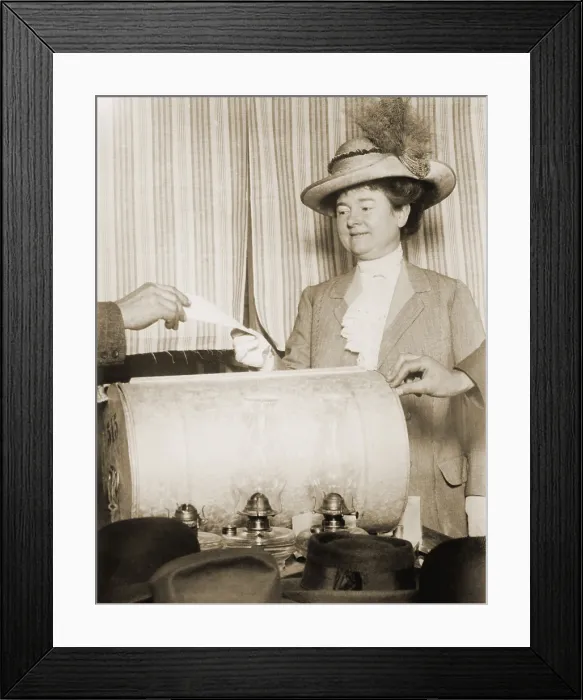 Framed Print : Annie Rolph, wife of San Francisco mayor James Rolph, voting in 1911 Framed Print : Annie Rolph, wife of San Francisco mayor James Rolph, voting in 1911