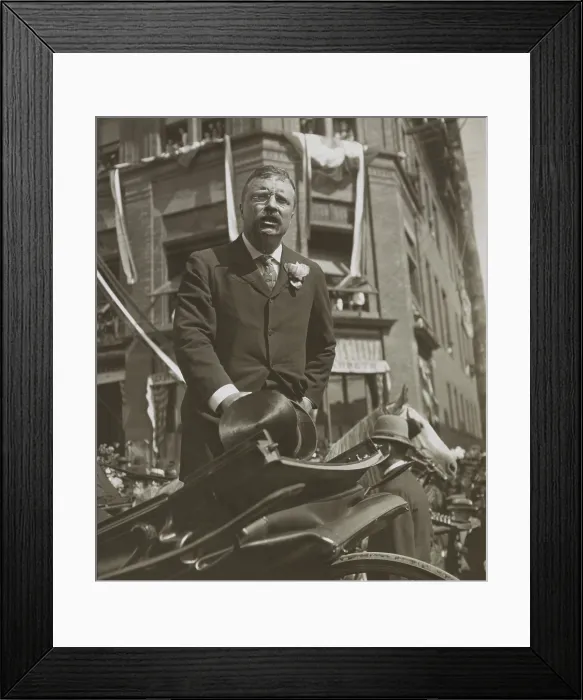 Framed Print : President Theodore Roosevelt delivering a speech from a carriage, Willimantic, CT. Aug. 23, 1902 Framed Print : President Theodore Roosevelt delivering a speech from a carriage, Willimantic, CT. Aug. 23, 1902