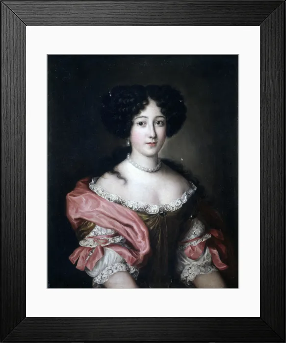 Framed Print : Portrait of Princess Giulia Colonna di Gallicano, by Unknow Artist close to Jacob Ferdinand Voet also known as Ferdinando of Portraits, 1663 - 1679, 17th Century