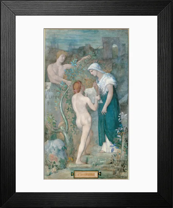 Framed Print : Decorative canvass for the town house of Madame Vignon History, by Pierre Puvis de Chavannes, 19th Century, oil on canvas, cm 271 x 154 - France, Ile de France, Paris