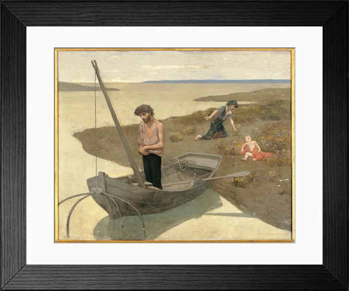 Framed Print : The Poor Fisherman, by Pierre Puvis de Chavannes, 1881, 19th Century, oil on canvas, cm 155, 5 x 192, 5 - France, Ile de France, Paris, Muse dOrsay, RF506. All