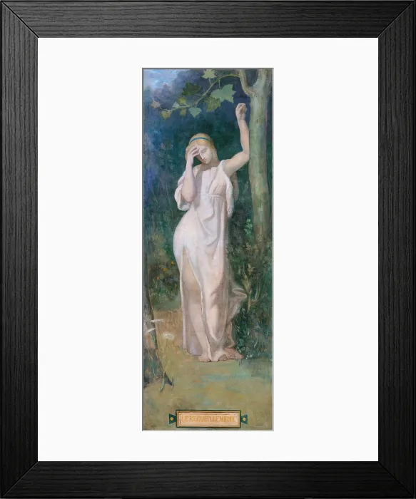 Framed Print : Decorative canvass for the town house of Madame Vignon Memory, by Pierre Puvis de Chavannes, 19th Century, oil on canvas, cm 271 x 104 - France, Ile de France, Paris, Muse dOrsay