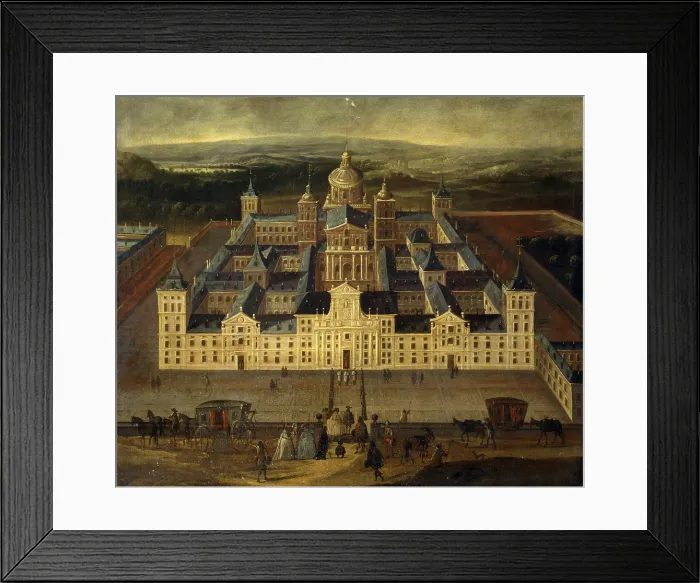Framed Print : Sight of the Escorial, by Unknown Spanish Artist, 17th Century, oil on canvas - Italy, Lombardy, Milan, Castello Sforzesco, Civic Collections of Ancient Art. Whole artwork view