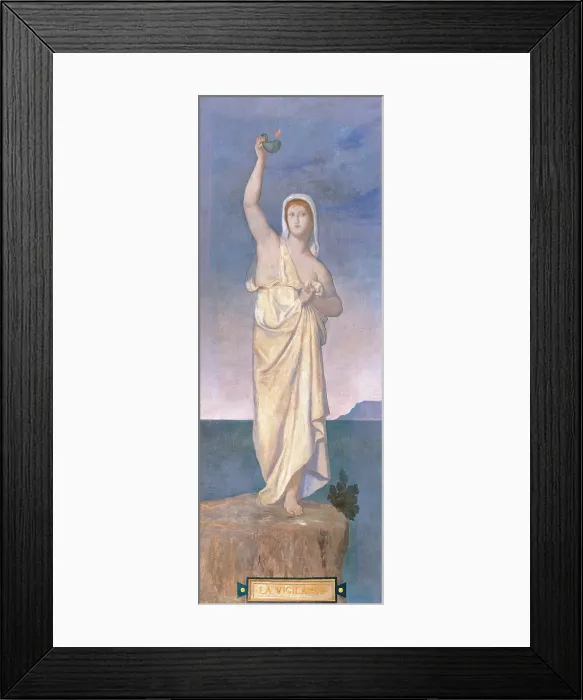 Framed Print : Decorative canvass for the town house of Madame Vignon Vigilance, by Pierre Puvis de Chavannes, 19th Century, oil on canvas, cm 271 x 104 - France, Ile de France, Paris