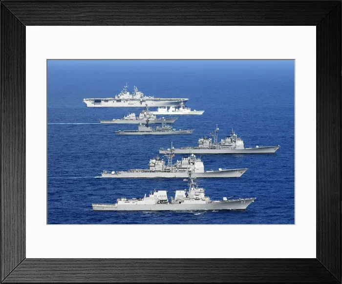 Framed Print : American Canadian and Japanese navy war ships in the Pacific Ocean during a group exercise off the coast of Hawaii on. July 29 2008 (BSLOC_2011_12_259) Framed Print : American Canadian and Japanese navy war ships in the Pacific Ocean during a group exercise off the coast of Hawaii on. July 29 2008 (BSLOC_2011_12_259)