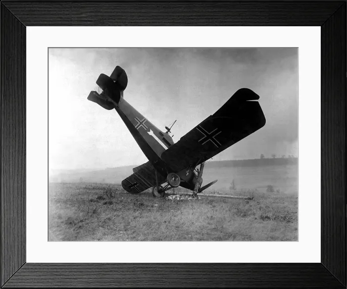 Framed Print : German plane shot down in the Argonne by American machine gunners. Between Montfaucon and Cierges, France. World War I. Oct. 4, 1918