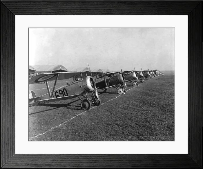 Framed Print : British Nieuport 12 airplanes were two-seat reconnaissance aircraft. Issoudon, France. World War I. April 1918
