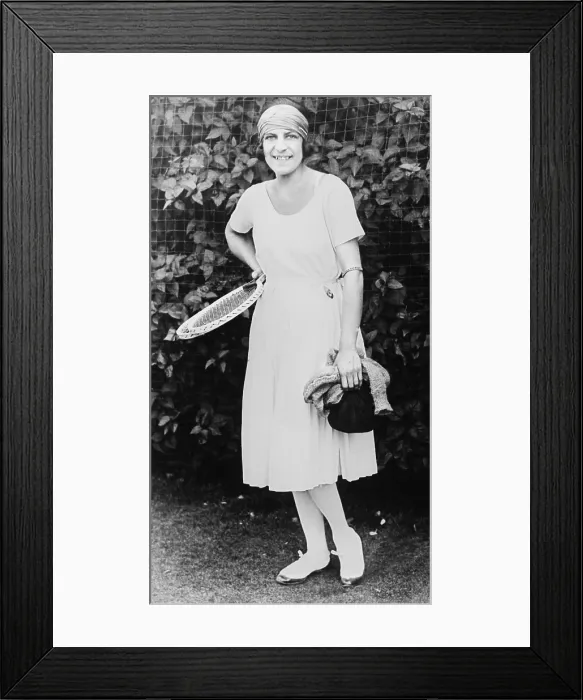 Framed Print : Susanne Lenglen, French tennis champion of the 1920s. She dominated amateur women's tennis from the end of World War I until 1926, when she turned professional