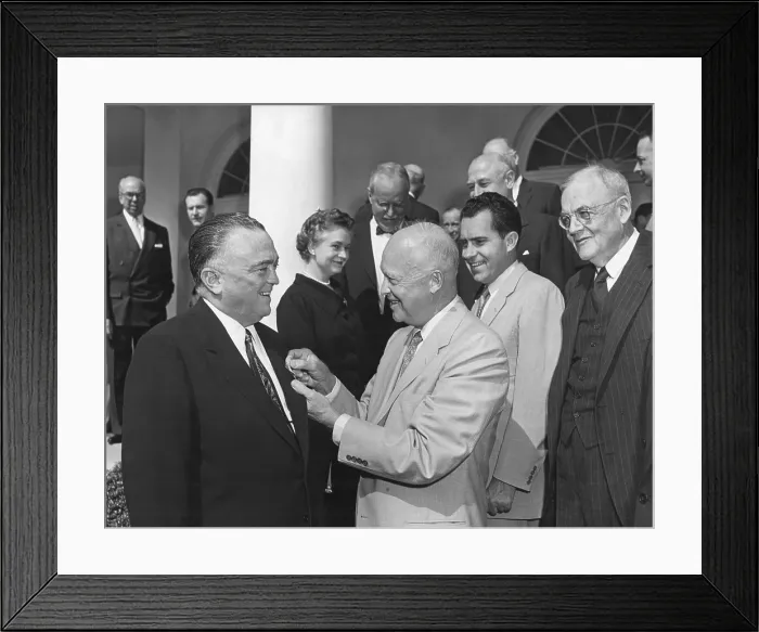 Framed Print : President Eisenhower presents the National Security Medal to FBI Director J. Edgar Hoover Framed Print : President Eisenhower presents the National Security Medal to FBI Director J. Edgar Hoover