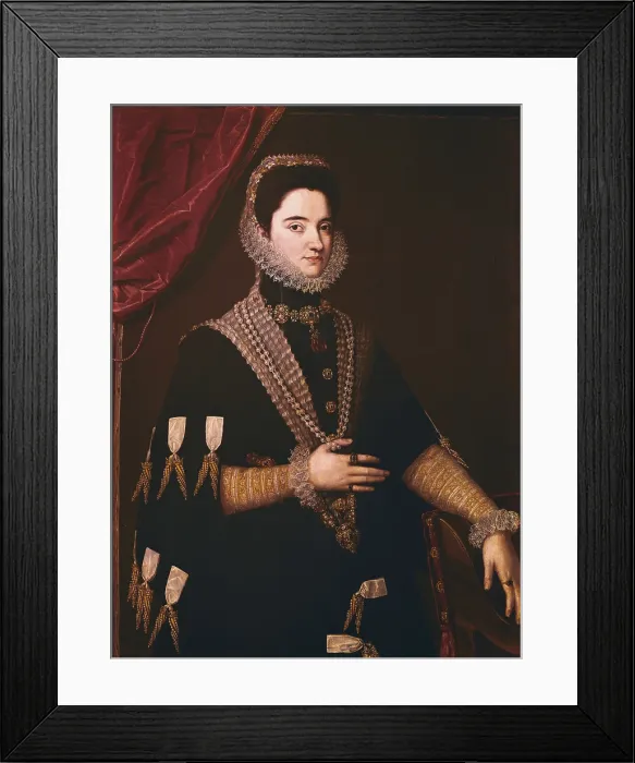 Framed Print : PANTOJA DE LA CRUZ, Juan de la Cruz, called (1553-1608). Portrait of a Lady. Renaissance art. Oil on canvas. SPAIN. Madrid. Prado Museum