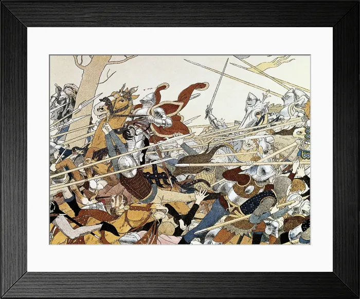 Framed Print : Battle of Joan of Arc, illustration of the book 'Joan of Arc' by Maurice Boutet de Monvel (1896). Painting