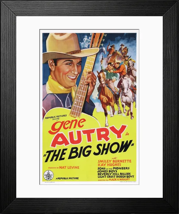 Framed Print : THE BIG SHOW, Gene Autry on poster art, 1936