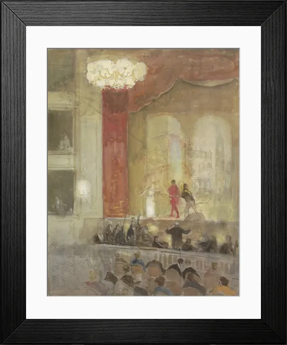 Framed Print : Princess Theatre in The Hague during the performance of Othello, by Johan Antonie de Jonge, c. 1900-1925. Dutch painting, watercolor on paper. (BSLOC_2016_1_21) Framed Print : Princess Theatre in The Hague during the performance of Othello, by Johan Antonie de Jonge, c. 1900-1925. Dutch painting, watercolor on paper. (BSLOC_2016_1_21)