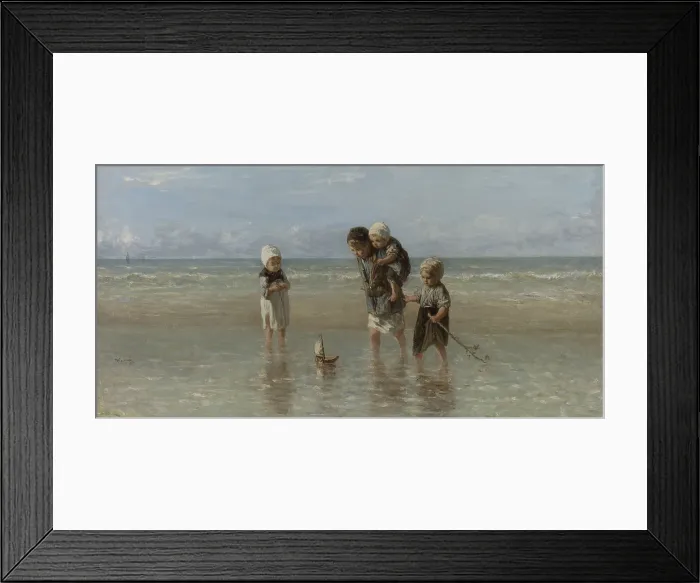 Framed Print : Children of the Sea, by Jozef Israels, 1872, Dutch painting, oil on canvas. (BSLOC_2016_1_217)
