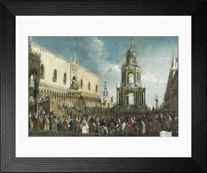 Framed Print : BELLA, Gabriele (1740-1782). Feastday, St. 2nd half 18th c. Oil on canvas. ITALY. Venice. Galleria Fondazione Querini Stampalia (Querini Stampalia Foundation Gallery)