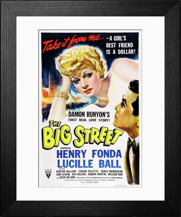 Framed Print : THE BIG STREET, top: Lucille Ball, right: Henry Fonda, 1942