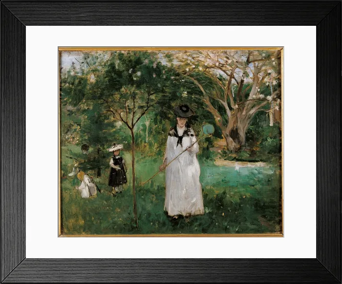 Framed Print : The Butterfly Hunt, by Berthe Morisot, 1874, 19th Century, oil on canvas, cm 46 x 56 - France, Ile de France, Paris, Muse dOrsay. All