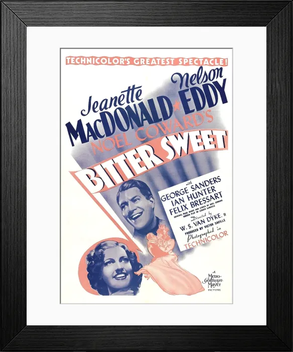 Framed Print : BITTER SWEET, US poster, bottom from left: Jeanette MacDonald, Nelson Eddy, 1940 Framed Print : BITTER SWEET, US poster, bottom from left: Jeanette MacDonald, Nelson Eddy, 1940