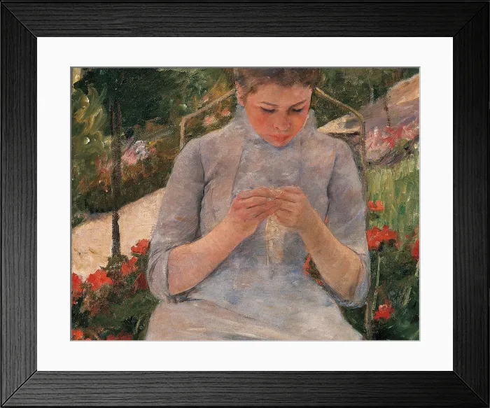 Framed Print : Woman sewing, by Mary Cassatt, 1880 - 1882 about, 19th Century, oil on canvas, cm 92 x 63 - France, Ile de France, Paris, Muse dOrsay. Detail Framed Print : Woman sewing, by Mary Cassatt, 1880 - 1882 about, 19th Century, oil on canvas, cm 92 x 63 - France, Ile de France, Paris, Muse dOrsay. Detail
