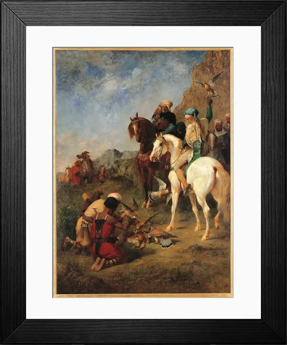 Framed Print : Falcon Hunting in Algeria, by Eugne Fromentin, 1863, 19th Century, oil on canvas, cm 162, 5 x 117, 8 - France, Ile de France, Paris, Muse dOrsay. All