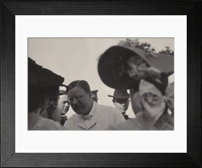 Framed Print : President Theodore Roosevelt meeting committee of ladies on the wharf at Ponce Playa. Puerto Rico, Nov. 21-22, 1906 (BSLOC_2017_6_66)