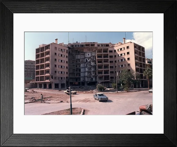 Framed Print : US Embassy in Beirut Lebanon was destroyed by terrorist suicide bomb on April 18 1983