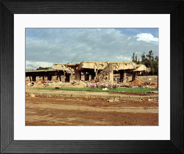 Framed Print : Ruins of the US Marine Barracks at Beirut International Airport