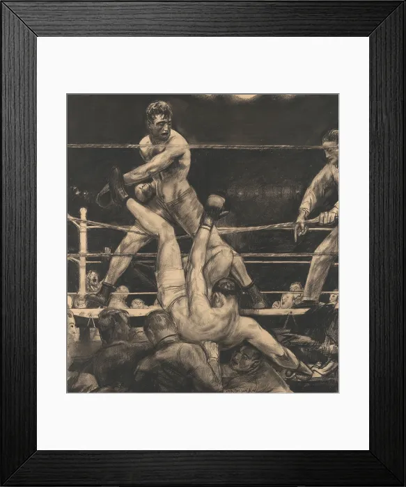 Framed Print : DEMPSEY THROUGH THE ROPES, by George Bellows, 1923, American drawing, lithographic crayon on paper Framed Print : DEMPSEY THROUGH THE ROPES, by George Bellows, 1923, American drawing, lithographic crayon on paper