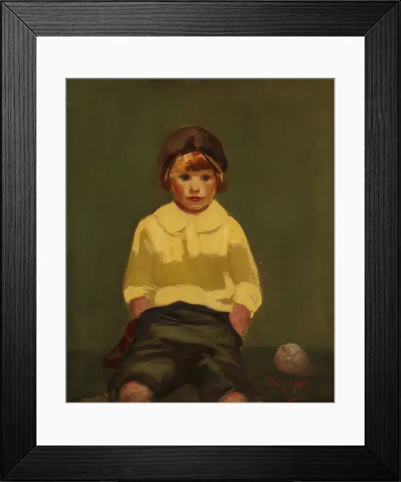 Framed Print : BOY WITH BASEBALL, by George Luks, c. 1925, American painting, oil on canvas