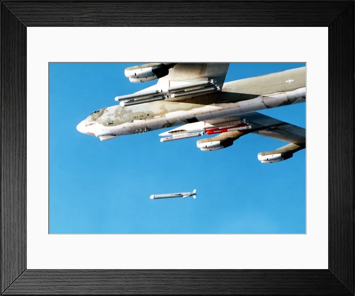 Framed Print : B-52 aircraft releasing an Tomahawk air-launched cruise missile. Dec. 6 1979. (BSLOC_2011_12_208)