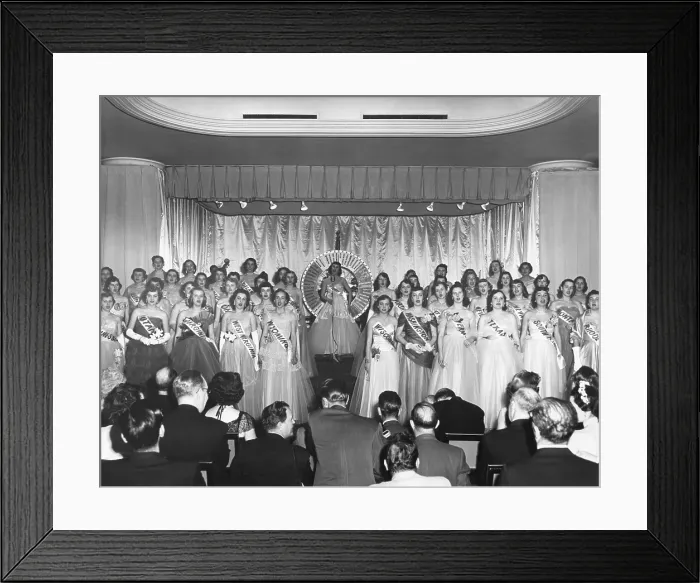 Framed Print : 1953 Cherry Blossom Queen Contestants, called Princesses, April 10, 1953. At center is the winner, the Queen