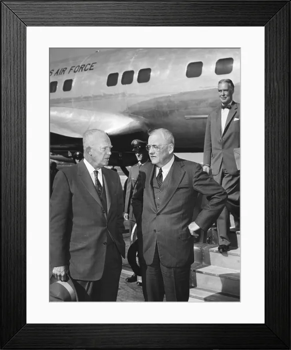Framed Print : President Eisenhower was met by Sec. of State John Foster Dulles at Washington National Airport Framed Print : President Eisenhower was met by Sec. of State John Foster Dulles at Washington National Airport
