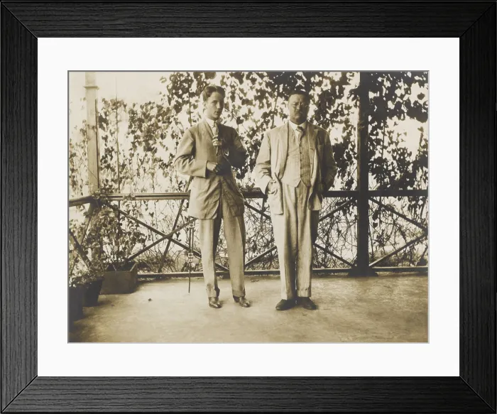 Framed Print : Former President, Colonel Theodore Roosevelt and his son, Kermit, in 1910