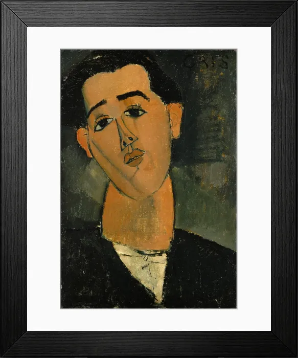Framed Print : JUAN GRIS, by Amedeo Modigliani, 1915, Italian modernist painting, oil on canvas
