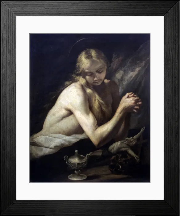 Framed Print : Penitent Magdalene, by Jusepe de Ribera also known as Spagnoletto, 1650, 17th Century, oil on canvas - Italy, Lombardy, Milan, Castello Sforzesco